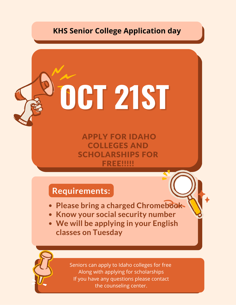 ATTENTION SENIORS! October 21st is College Application Day!