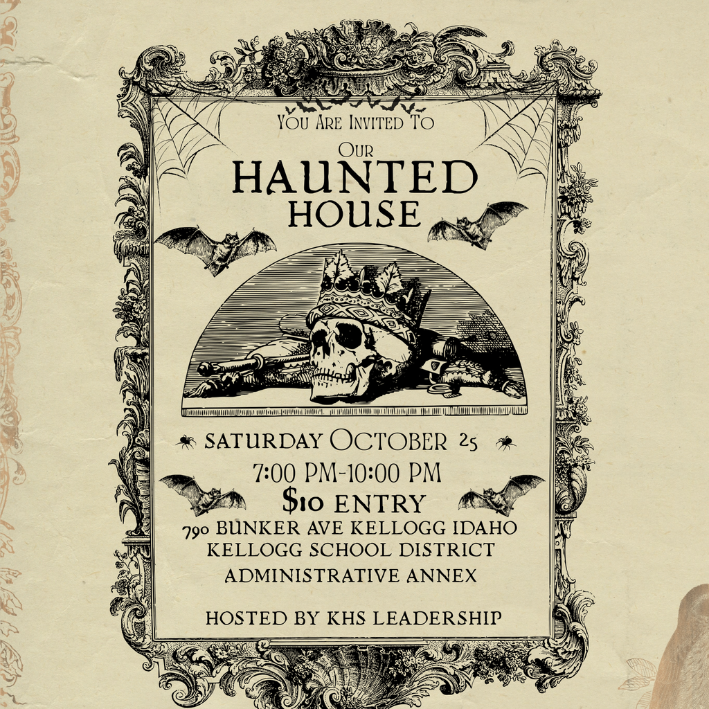 Haunted house at the old middle school from 7pm to 10 pm