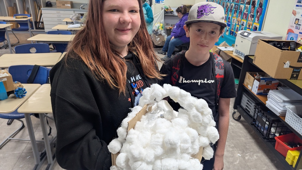 Students with their egg car.