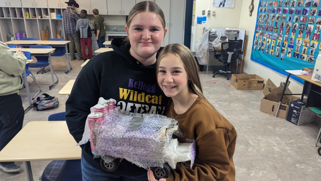 Students with their egg car.
