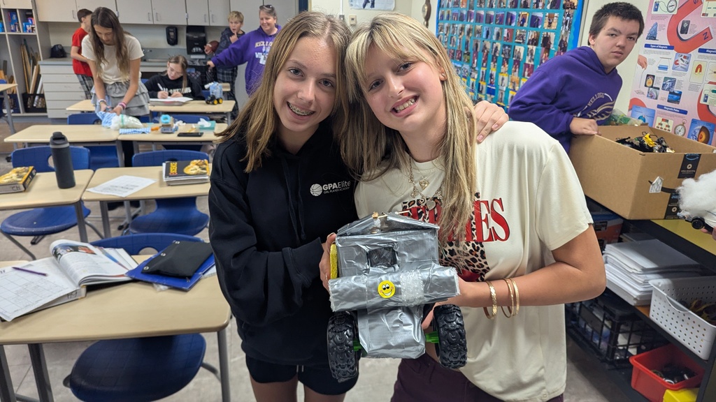 Students with their egg car.