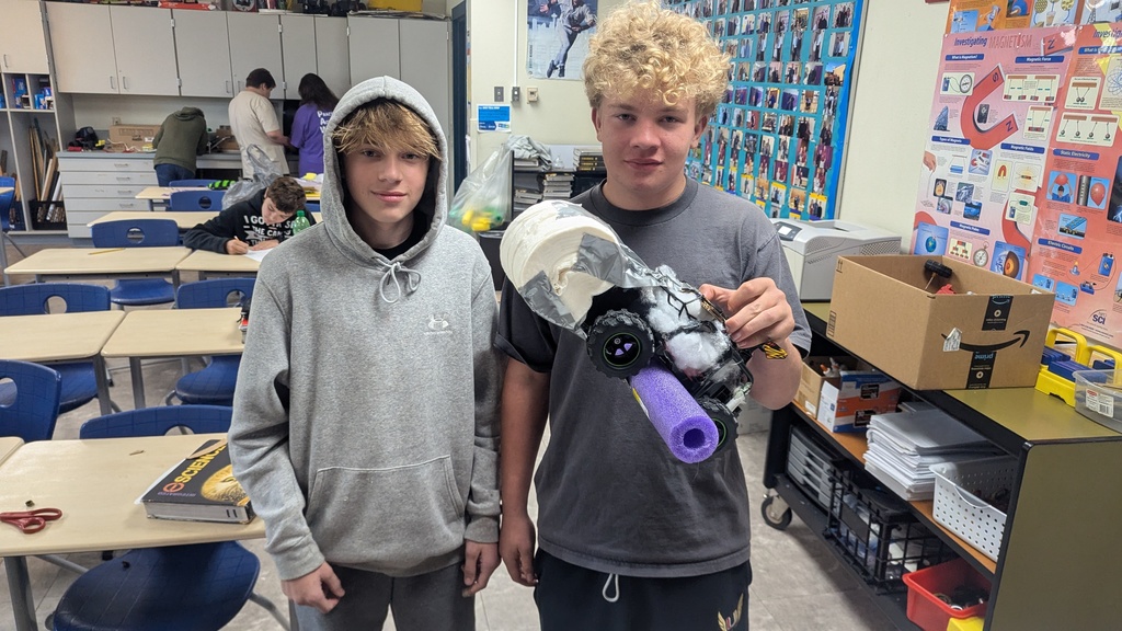 Students with their egg car.