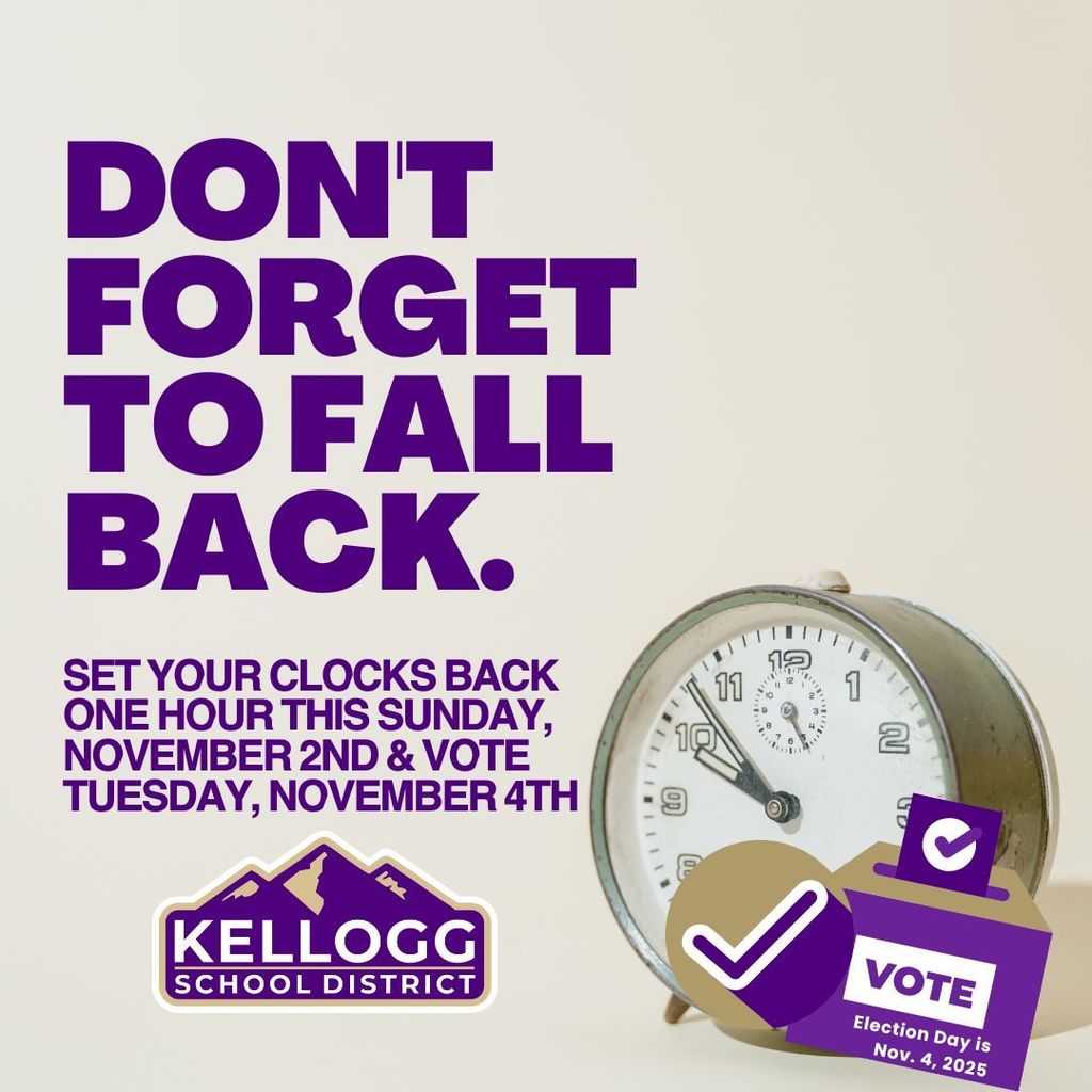 Don't forget to fall back! Set your clocks back one hour this Sunday, November 2nd & vote Tuesday, November 4th!