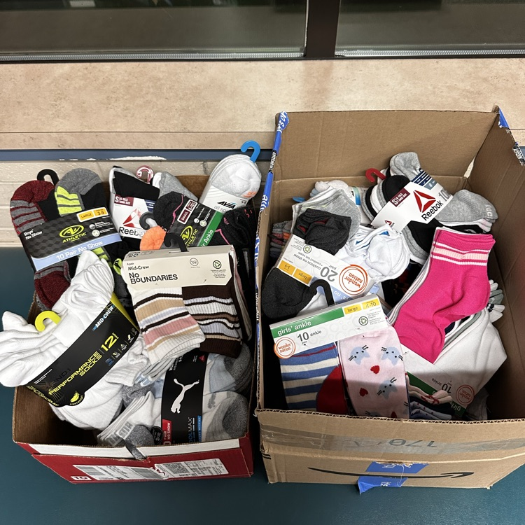 thank you for your donation of socks 