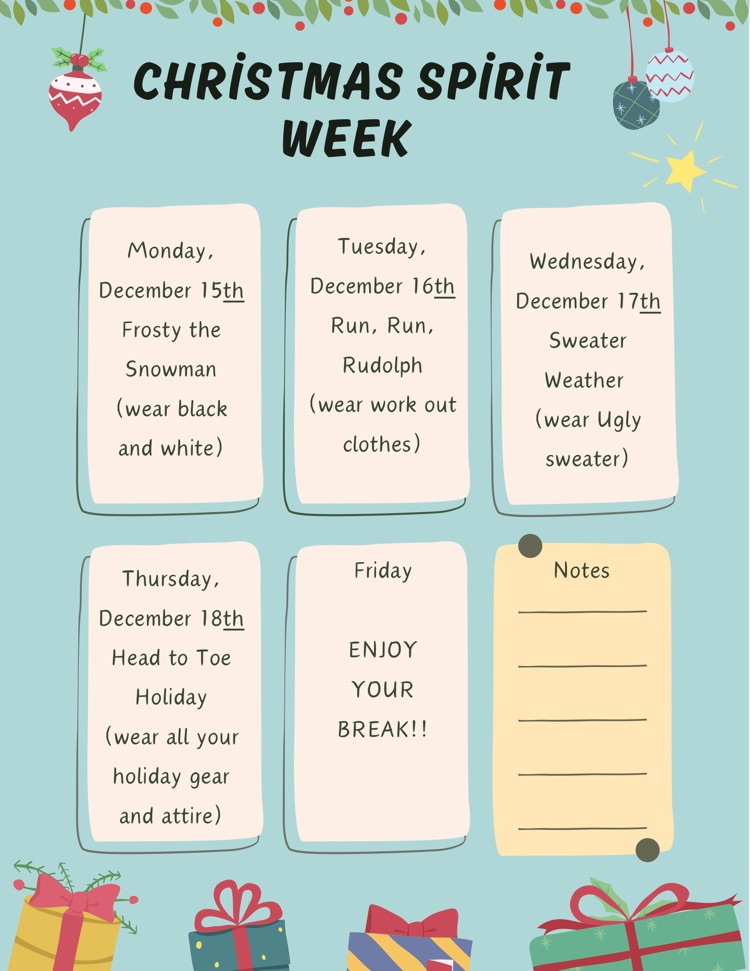 Christmas spirit week  