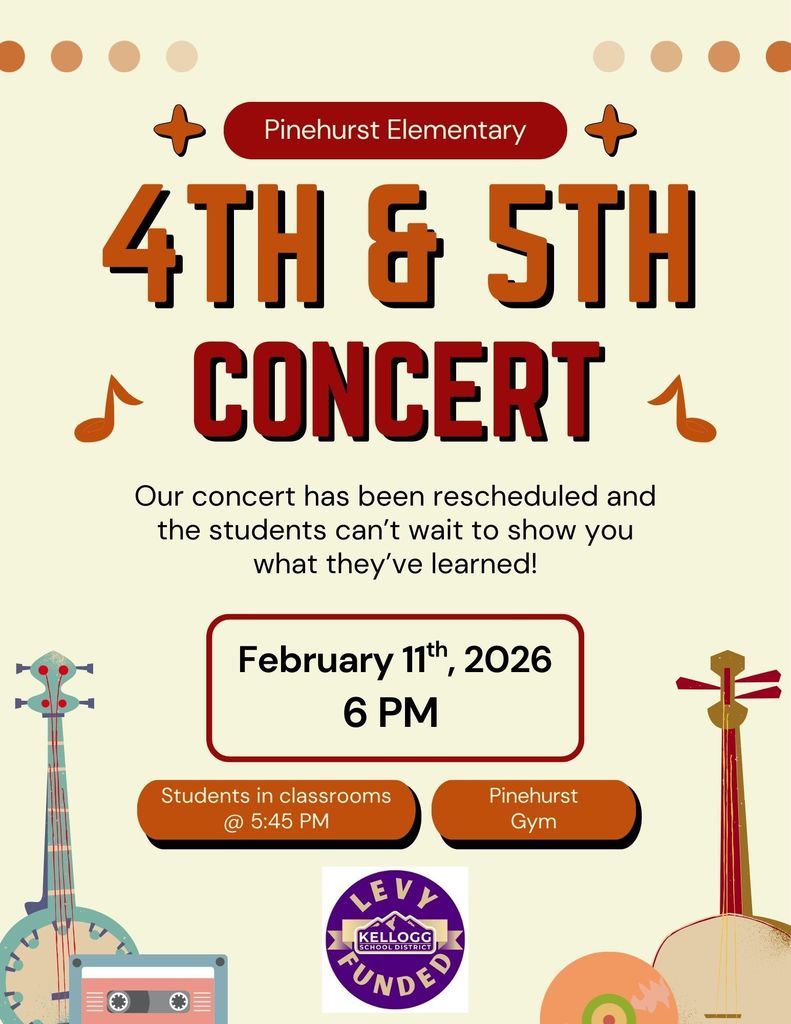 PES 4th & 5th Grade Music Program February 11th @ 6PM