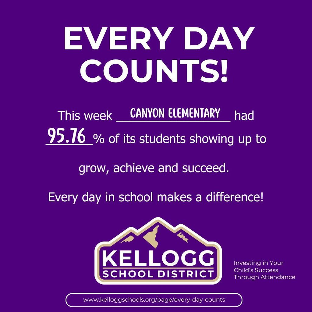 Thank you to our students and staff for showing up, staying engaged, and making every day count. Consistent attendance builds strong habits, supports learning, and helps our schools stay connected and thriving. We appreciate the effort it takes—especially on busy weeks—and we’re grateful for the commitment our school community shows each day. 💙📚#everydaycounts