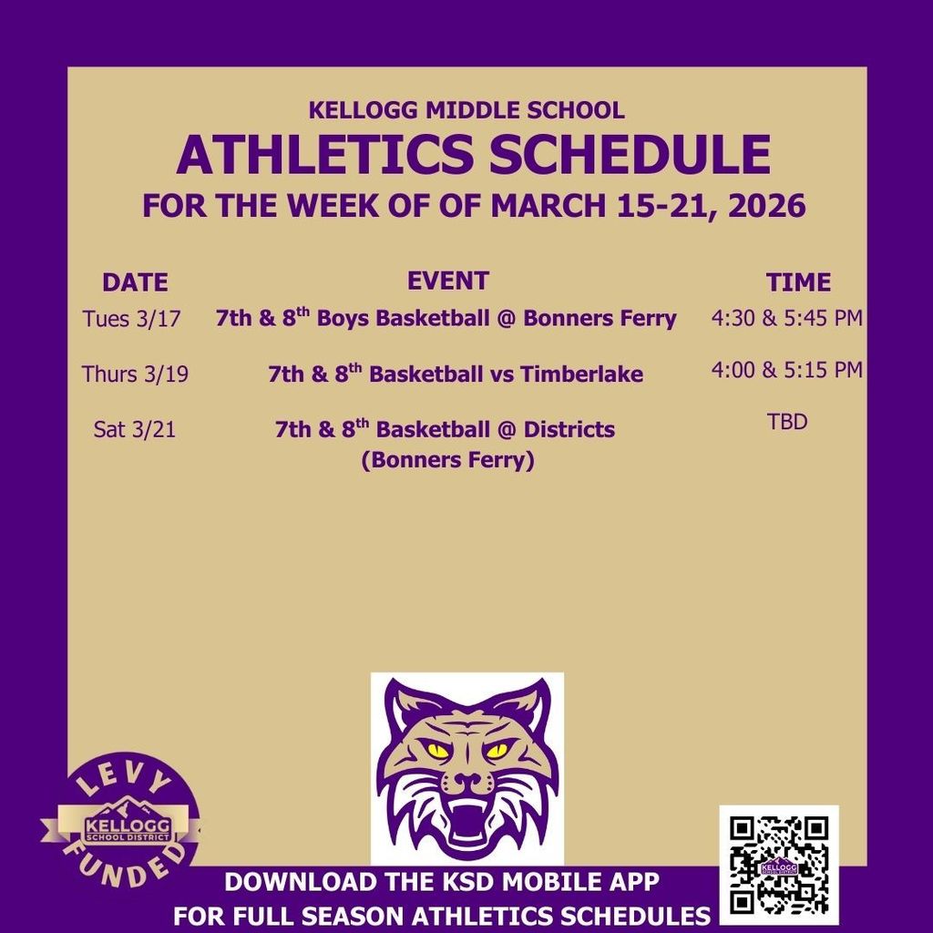 The KMS boys basketball teams open and end the week in Bonners Ferry. In between is the last home game for the 2025-26 season with Timberlake. Districts are Saturday. GO WILDCATS!