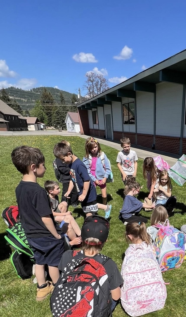 Mrs. Miller's 1st grade class butterfly release. 