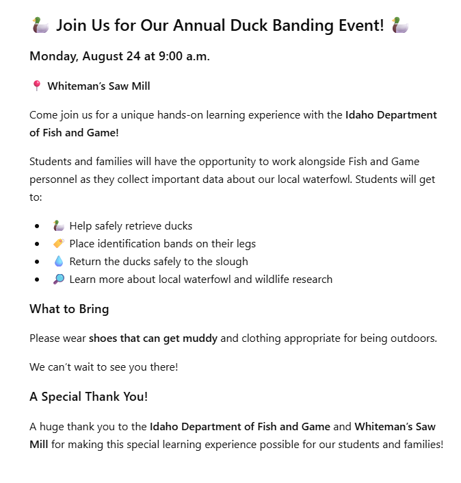 Duck Banding