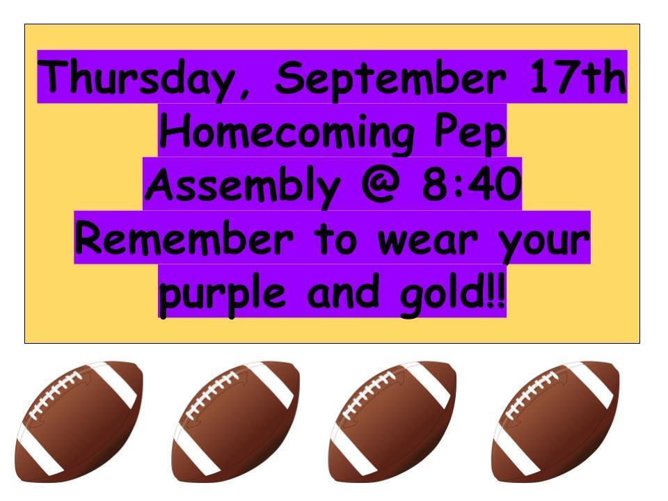 Homecoming pep assembly
