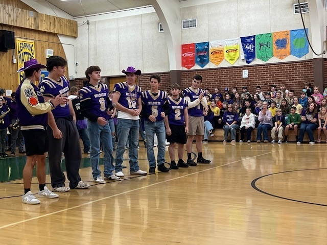 Football boys at assembly