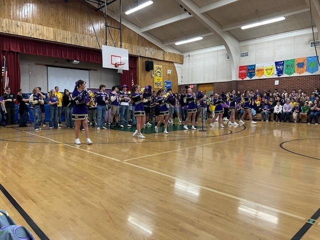 Cheerleaders at assembly