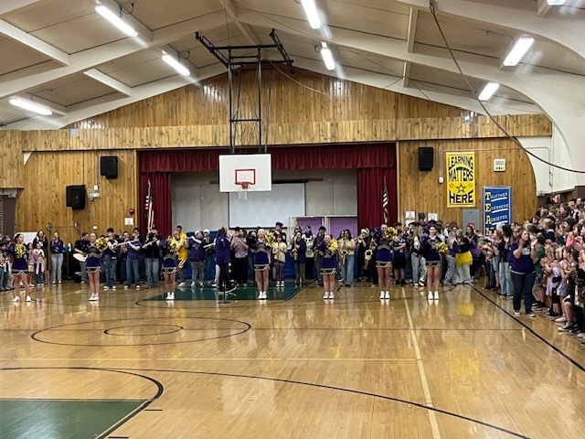 Cheerleaders at assembly