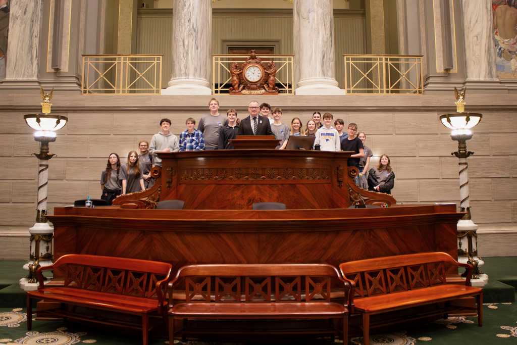 Official Senate photo with Senator Burger