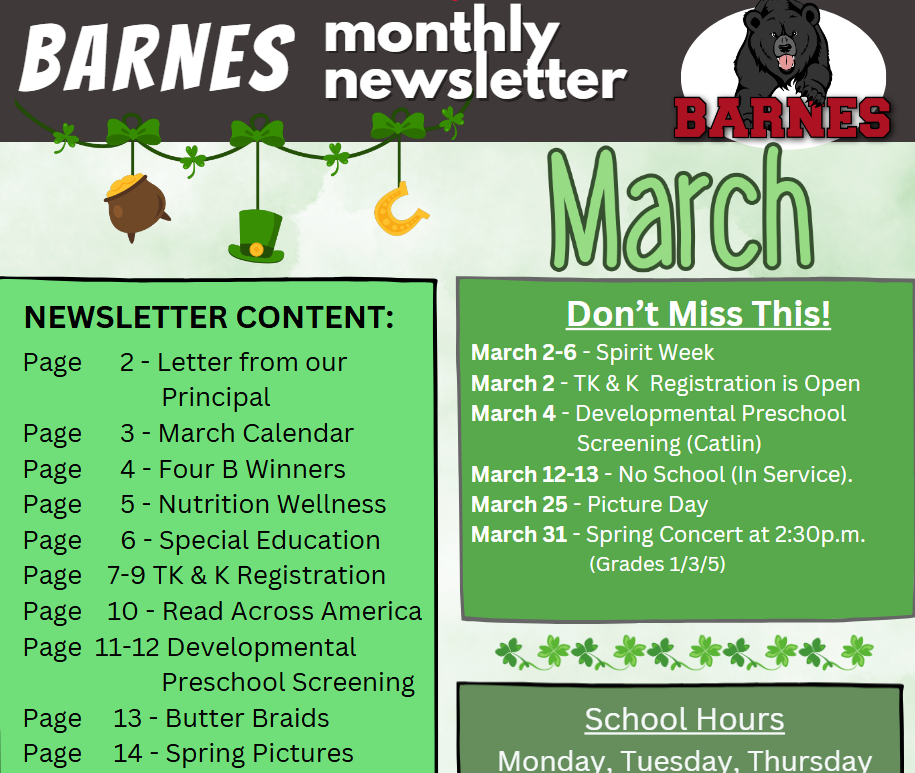 March 26 Newsletter