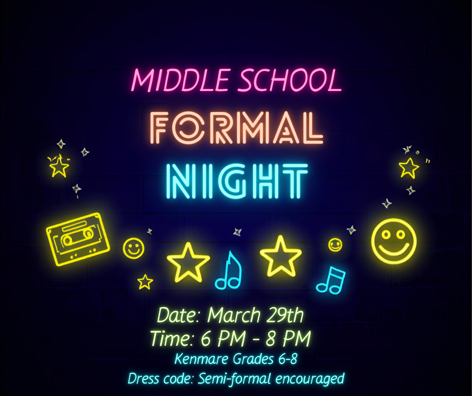 Dynamic Neon Formal Night Poster (Facebook Post)