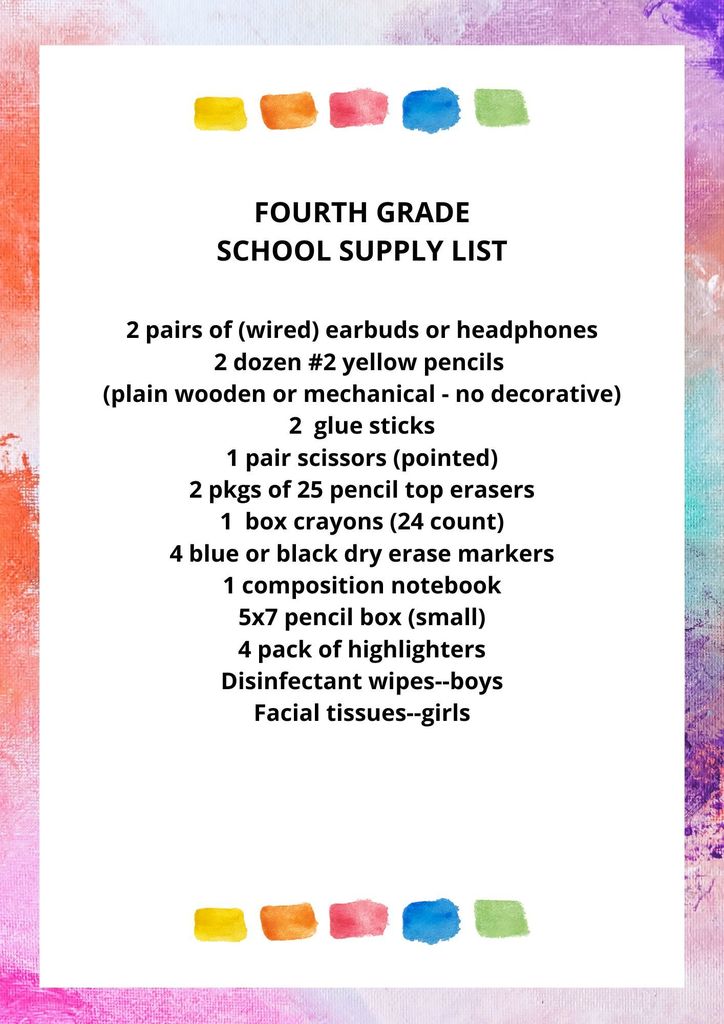 supply list
