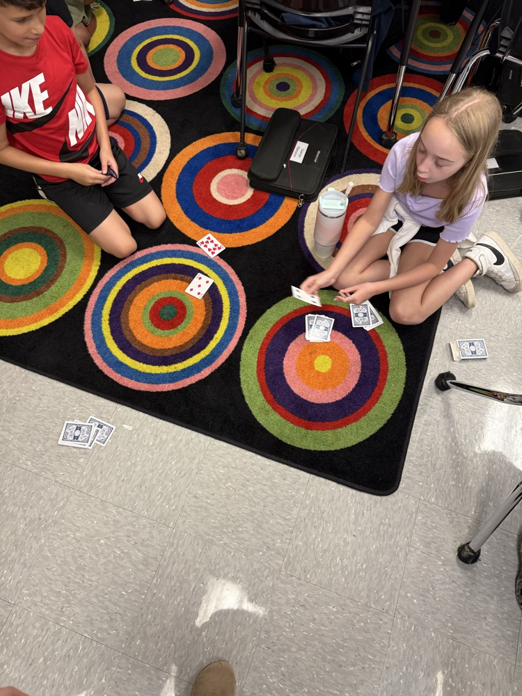 4th Graders playing "Flip It" to practice their multiplication facts✖️🃏