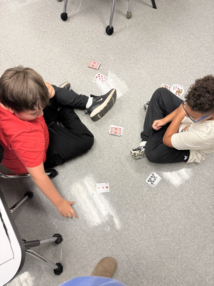 4th Graders playing "Flip It" to practice their multiplication facts✖️🃏