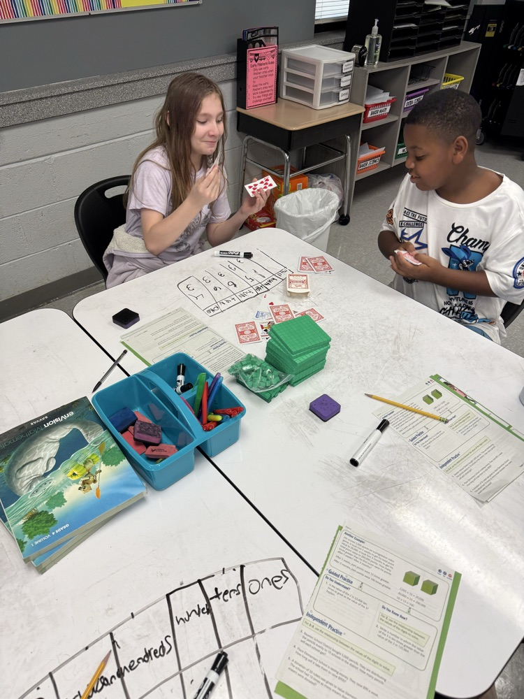 4th Graders playing "Flip It" to practice their multiplication facts✖️🃏