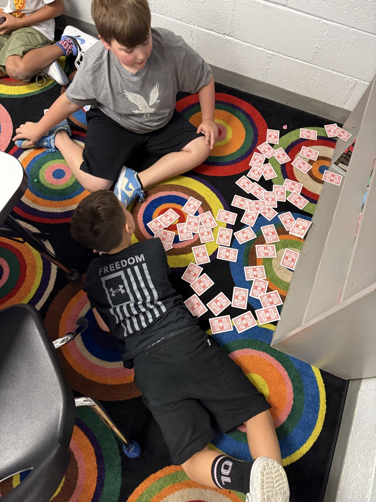 4th Graders playing "Flip It" to practice their multiplication facts✖️🃏