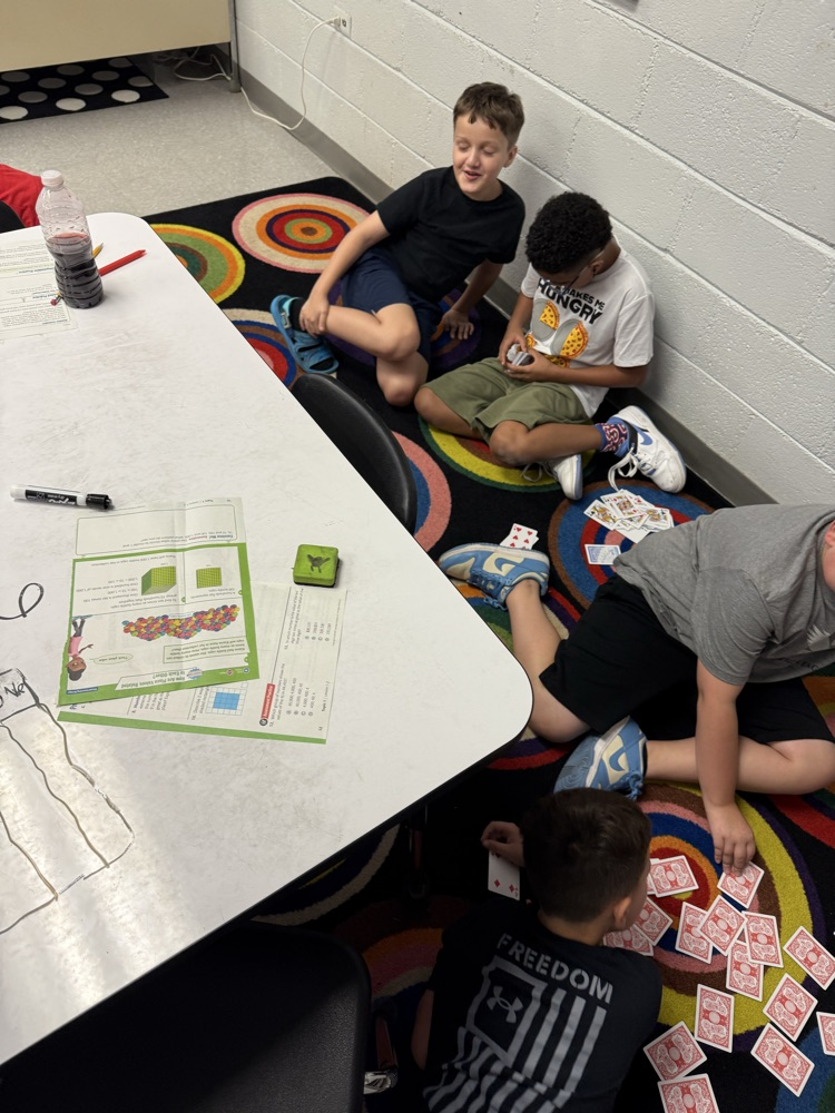 4th Graders playing "Flip It" to practice their multiplication facts✖️🃏