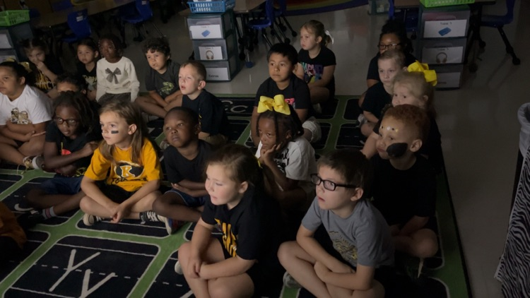 Mrs. Beck and Ms. Autry’s classes enjoyed their first indoor recess with a movie!!