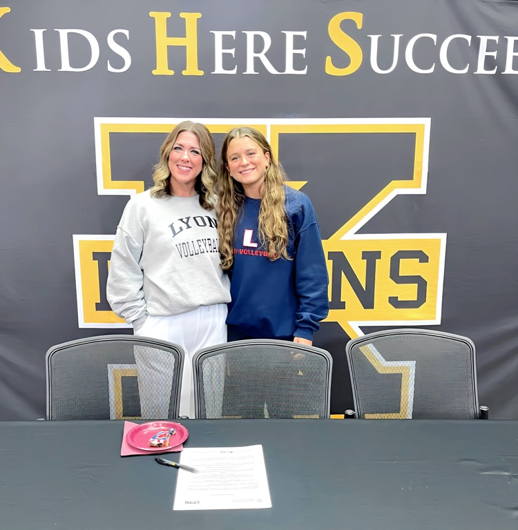 Ella Gardner signing to play volleyball at Lyon College. We are so proud of you!