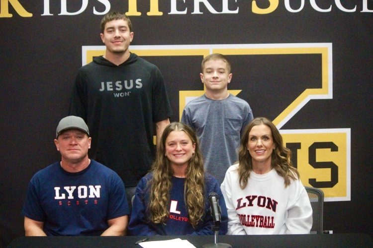 Ella Gardner signing to play volleyball at Lyon College. We are so proud of you!