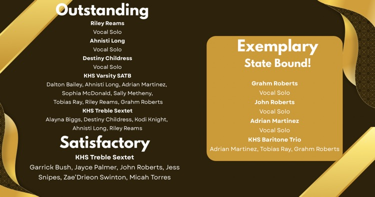 Great day for KHS Choir at MSHSAA Solo and Ensemble!