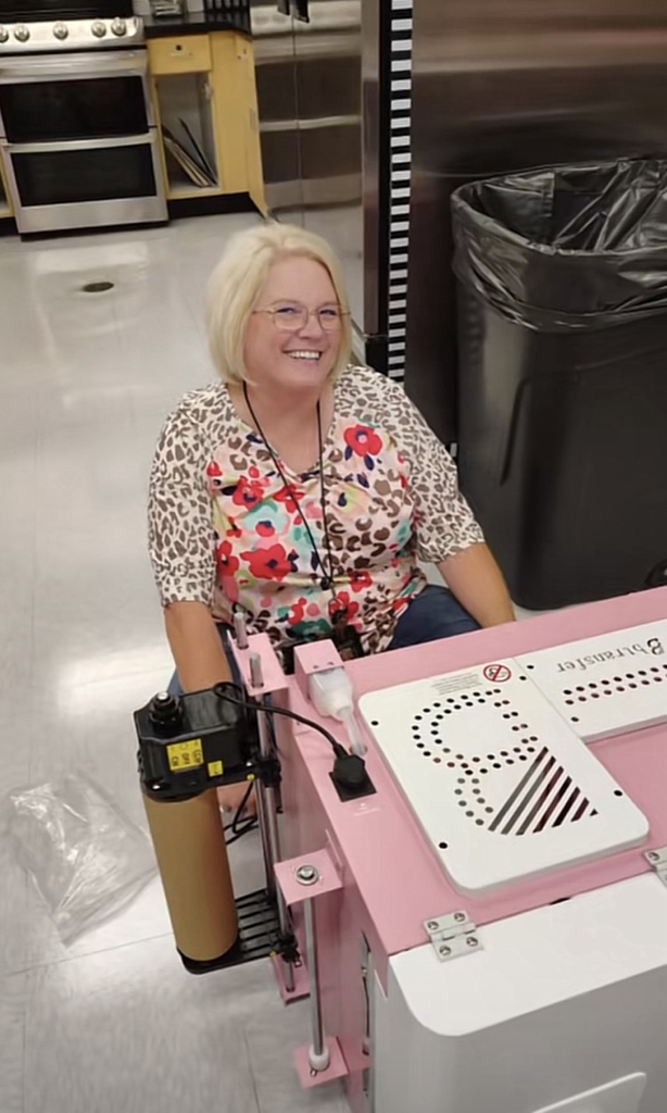 Teaching this class isn’t for the weak! Sometimes you just have to get in the floor to get the job done. This is our new dtf printer that I’m so excited about!