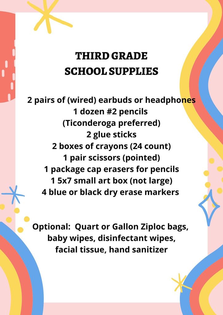 3rd grade list