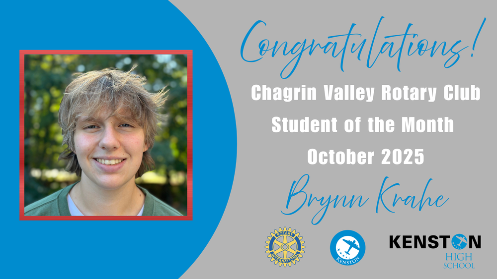 Chagrin Valley Rotary Club Student of the Month October 2025