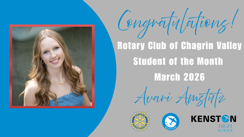 Avari Amstutz - Rotary Club of Chagrin Valley - Student of the Month - March 2026