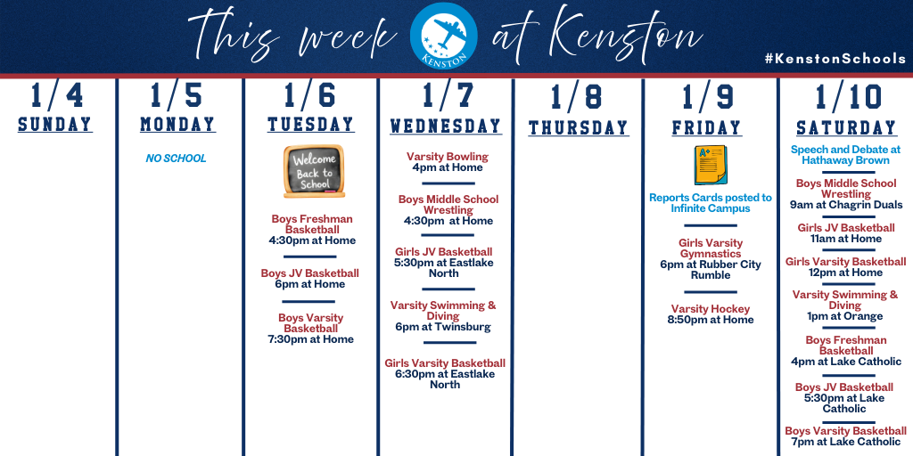 At-A-Glance for the Week of 1/4/26