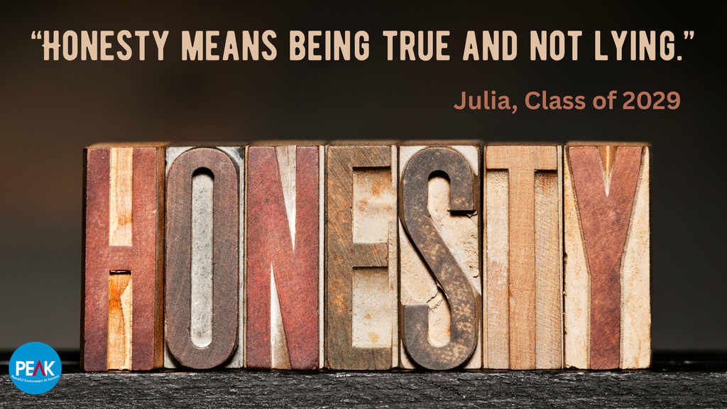 "Honesty means being true and not lying." -Julia, Class of 2029 #KenstonPEAK #KenstonSchools #KenstonPositivelyInspiring