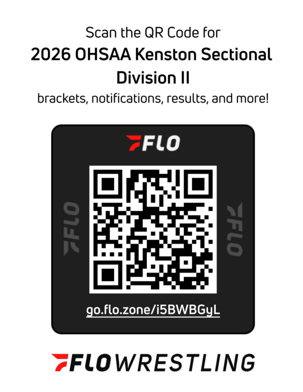 Scan the QR Code for 2026 OHSAA Kenston Sectional Divison II brackets, notifications, results, and more! 