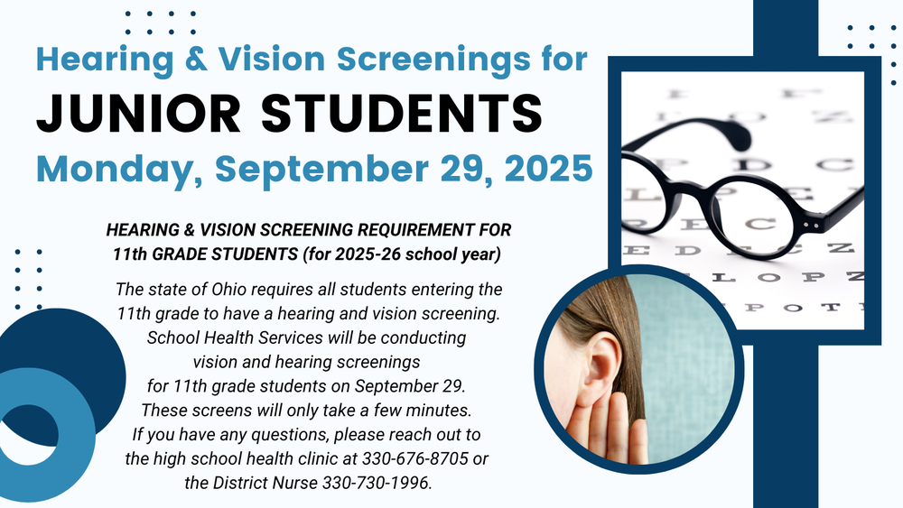 Hearing & Vision Screenings for Juniors 2025