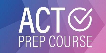 Purple background graded with white lettering ACT prep course 