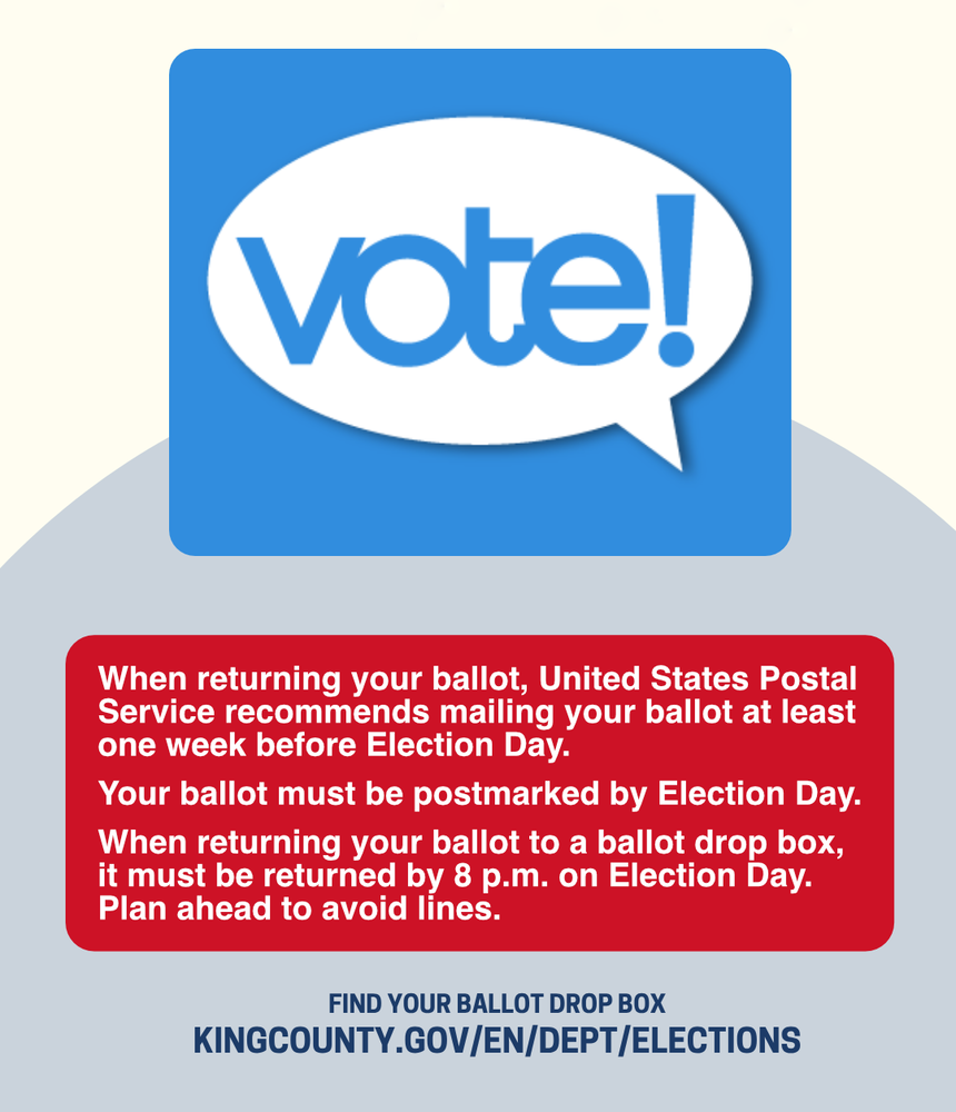 Washington State Election Day ballot informational graphic