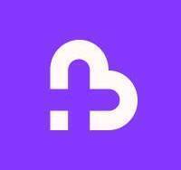 Hazel Health logo - purple and white heart