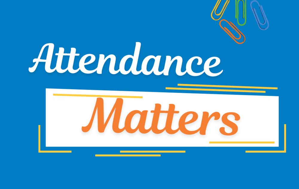 Attendance matters on blue background