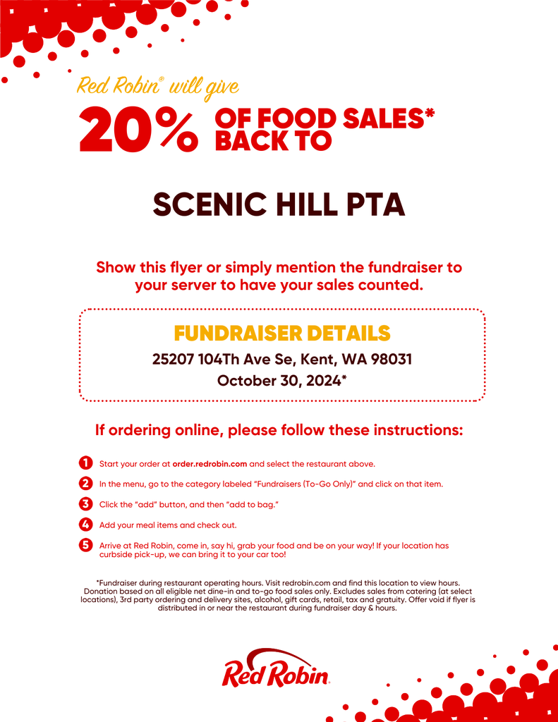 Scenic Hill PTA Fundraiser Flyer