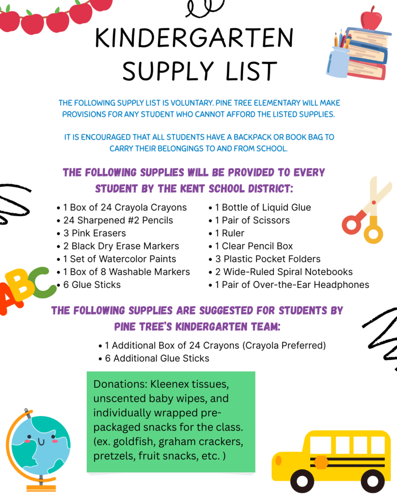 Kindergarten Supply List