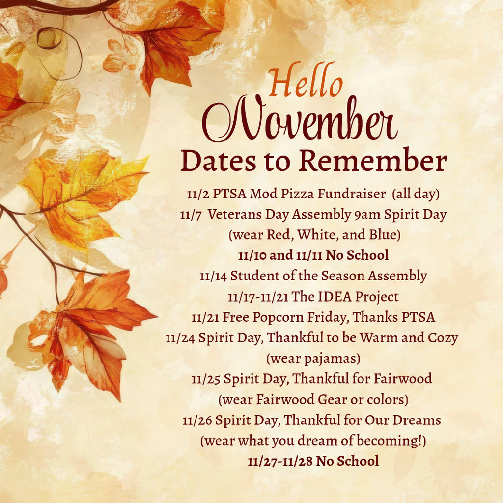 November dates to remember