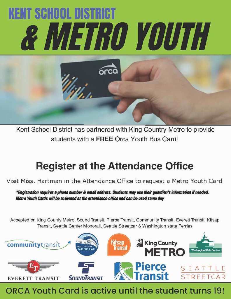 Flyer for students to receive a free Metro Youth card