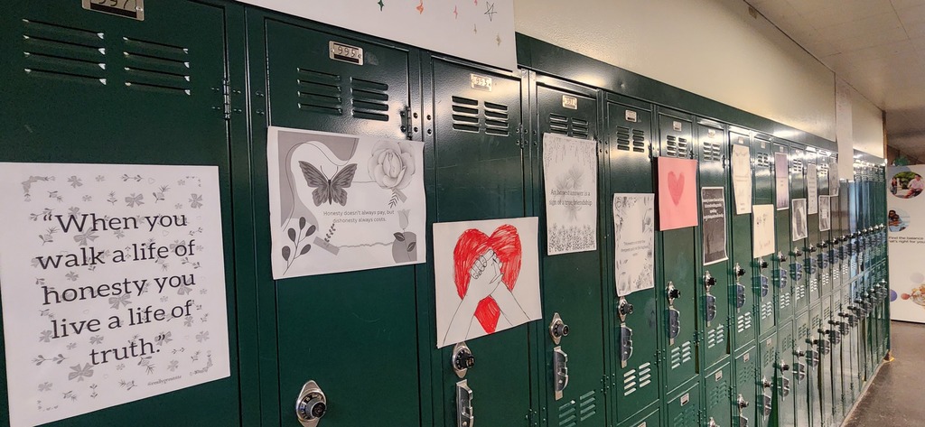 A row of pictures and posters that showcase the word "Honesty". The first photo is a quote that reads "When you walk a life of honesty you live a life of truth."