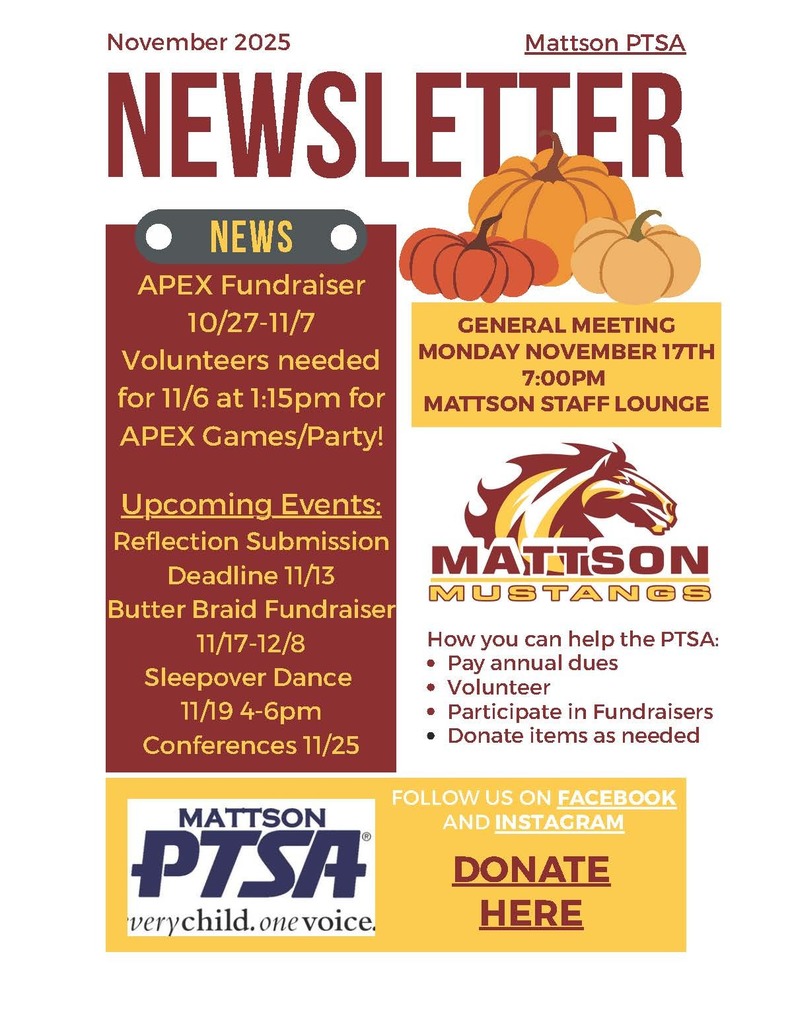 Mattson PTSA November Newsletter