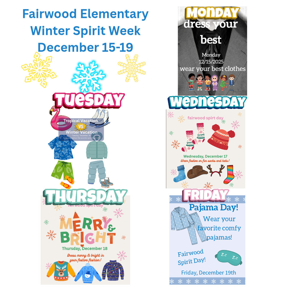 spirit week days 12/15-12/19